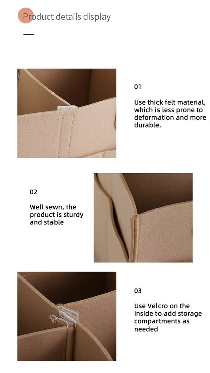 Felt Baby Diaper StorageBag Portable Childcare Felt Diaper Storage Bag Multi-functional Portable Storage Bag For Mothers 1PC