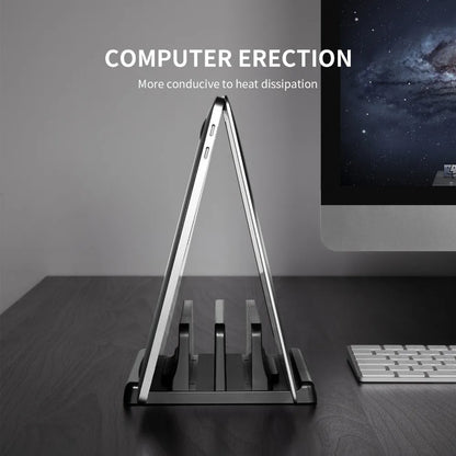 Vertical Laptop Stand Plastic Portable Macbook/Tablet/Phone Holder Adjustable Desktop Notebook Dock Space Save Accessory-Vaydeer