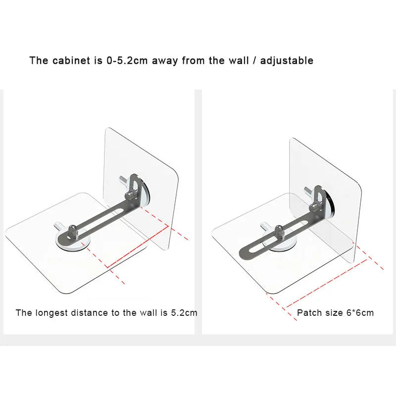 Furniture Anchors Strong Self-adhesive Fixed Prevent Dumping Device No punching Safety Anti Overturning Cabinet Buckle Anchors