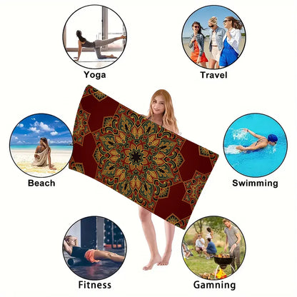 1PC Beach Towel Boho Design Bath Towels Extra Large Sand Free Quick Dry Travel Towels Gifts For Yoga Sports Adults