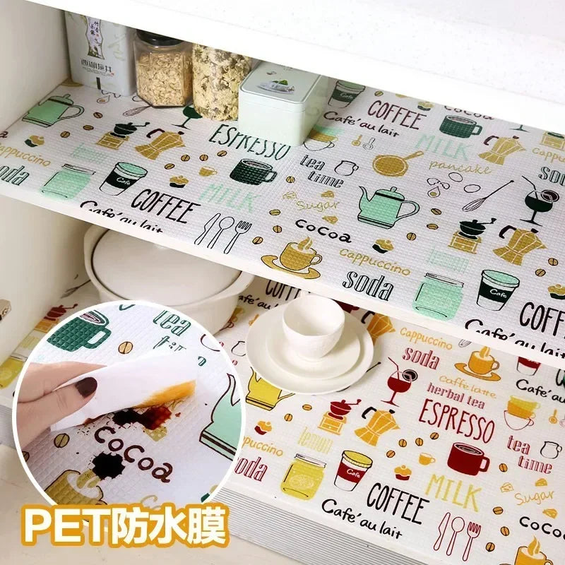 1 Roll Kitchen Table Mat Drawers Cabinet Shelf Liners Abstract Cupboard Placemat Waterproof Oil Proof Shoes Cabinet Mat