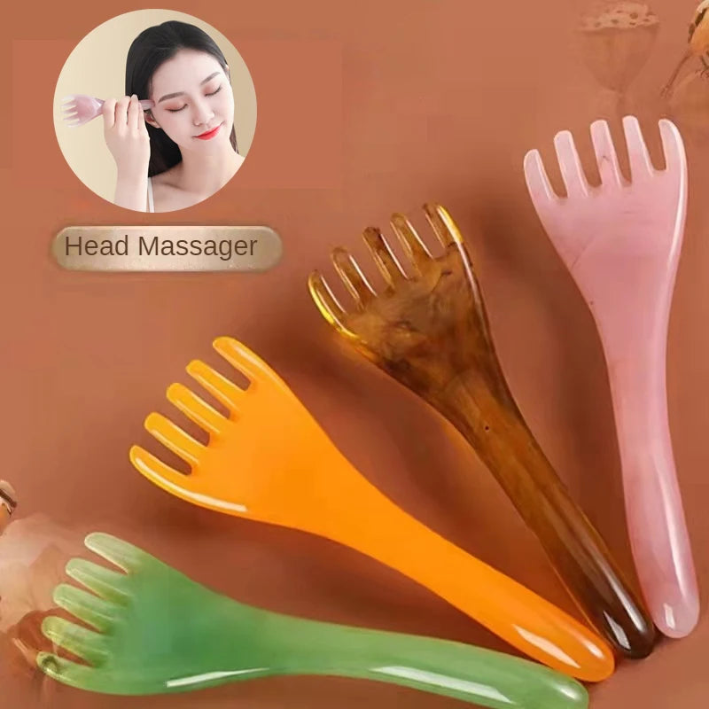 Head Massager Scalp Gua Sha for Body Neck Leg Massage Five-claw Head Scraping Stick Massage Scraping Claw Massage Visage Relax