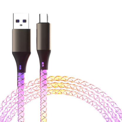 3 in 1 Glowing LED Light 6A 66W Fast Charging Micro USB Type C Cable For iPhone Samsung Xiaomi Redmi Phone Charger USB Cable