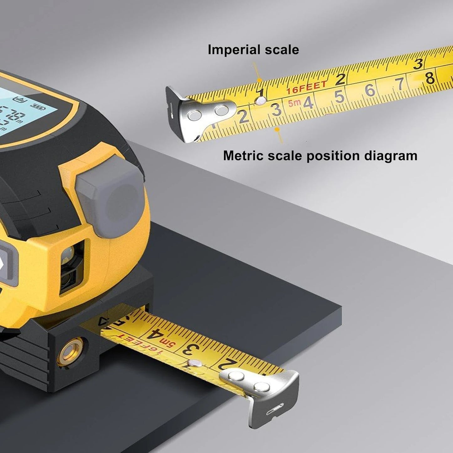 3 in1laser distance meter measuring laser tape measure with digital display 40m/60m, 5m precision measuring ruler,distance meter