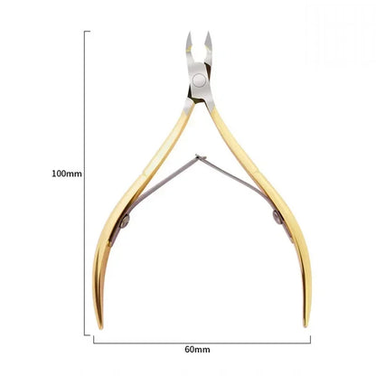 Professional Nail Cuticle Scissor Stainless Steel Gold Silver Dead Skin Exfoliating Clipper Clean Nails Art Tool Manicure Salon