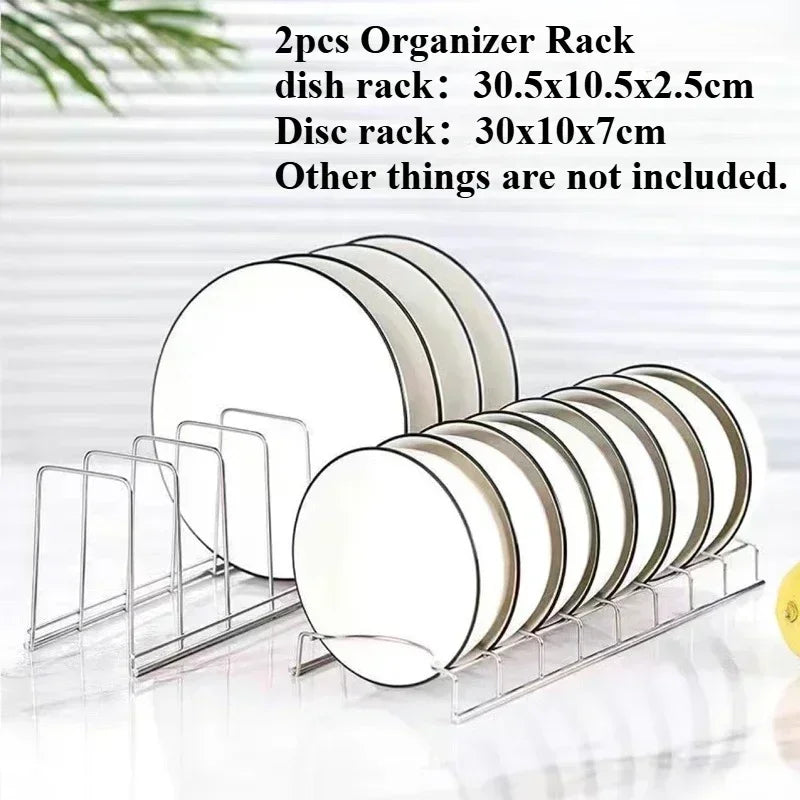 Expandable Pot and Pan Organizers Rack Holder Kitchen Cabinet Pantry Bakeware Organizer Rack with 6 Adjustable Compartments