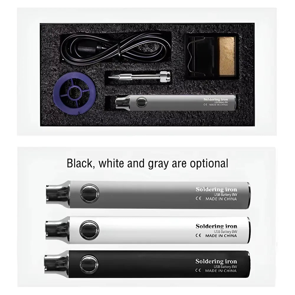 Portable Soldering Iron 1100mAh Mini Soldering Iron Kit USB Rechargeable Welding Soldering Iron Tool