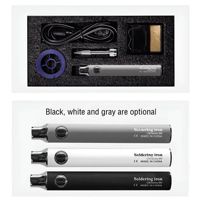 Portable Soldering Iron 1100mAh Mini Soldering Iron Kit USB Rechargeable Welding Soldering Iron Tool
