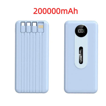 200000mAh 120W Mobile Power Bank Ultra Fast Charging Digital Display Battery Large Capacity Suitable For iPhone Huawei Xiaomi