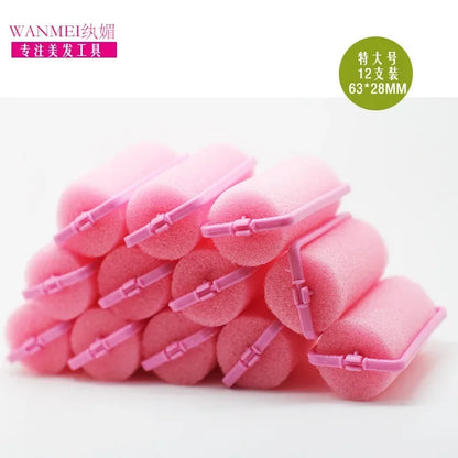 12pcs/Set Soft Sponge Foam Cushion Hair Rollers Curlers Salon Barber DIY Hair Curlers Rollers Hairdressing Tool Kit DIY Home 2cm