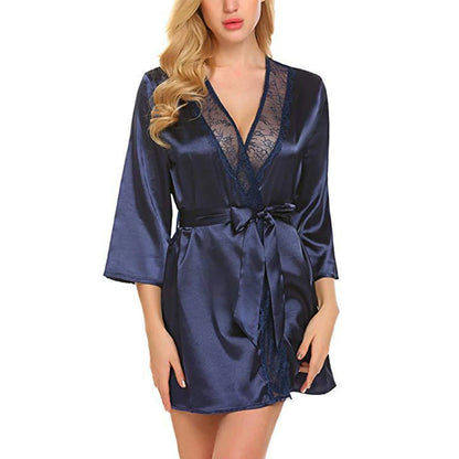 Women Satin Comfy Silky Robes Summer Wrap Dressing Gown Bathrobe Nightgown Pajamas Dress Sexy Women Clothes