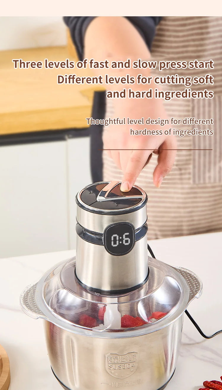5L Electric Food Chopper Vegetable Chopper Small Food Processor Meat Grinder Mixer Electric Dicer Baby Food Processor