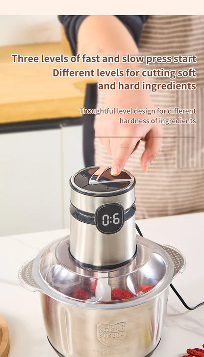 5L Electric Food Chopper Vegetable Chopper Small Food Processor Meat Grinder Mixer Electric Dicer Baby Food Processor