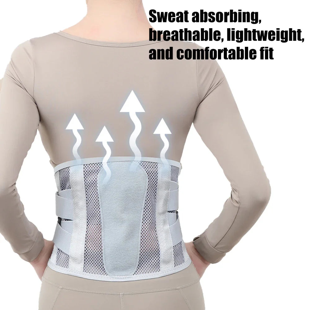 New Back Braces for Lower Back Pain, Lumbar Support for Men and Women, Breathable Soft Mesh Fabric and 5 Stays All-round Support