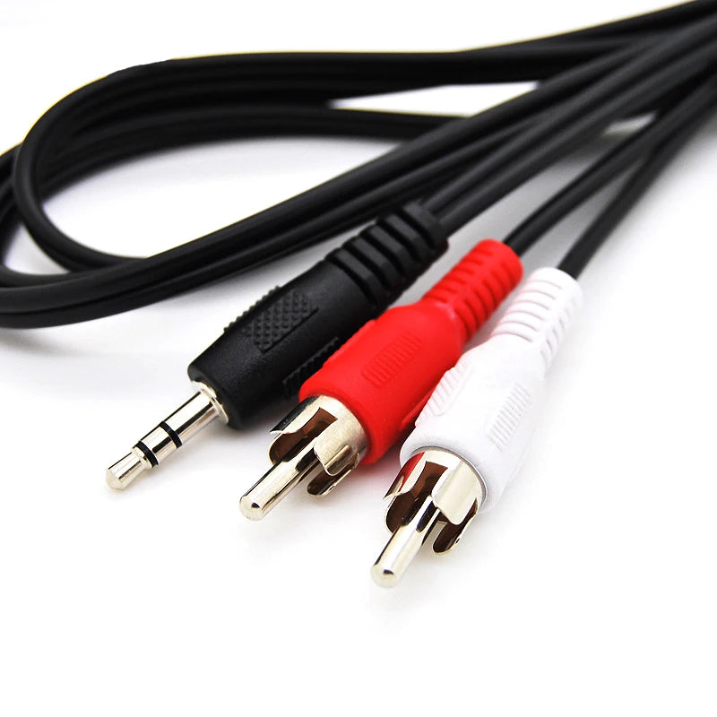 1.5M 3.5mm Jack to 2 RCA Audio Cables Stereo 3.5 mm Male to 2RCA Male Coaxial Aux Cable For TV Sound Laptop Mp3 Speakers