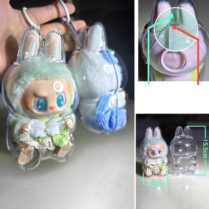 LABUBU Have A Seat Transparent Case Labubu Plastic Case Backpack Charms