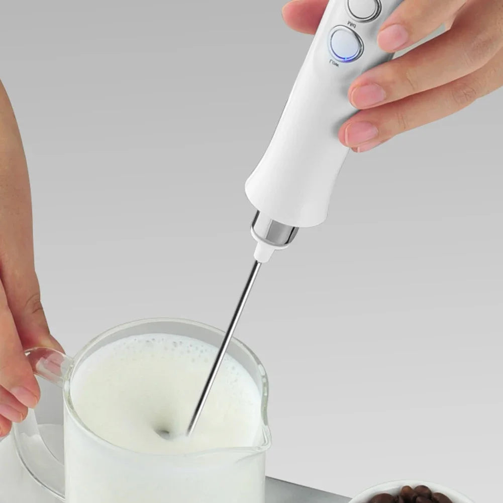 Handheld Egg Beater Mixer Drink Blender with 3 Modes 3 Whisk USB Charger Bubble Maker Coffee Foamer USB Electric Milk Frother