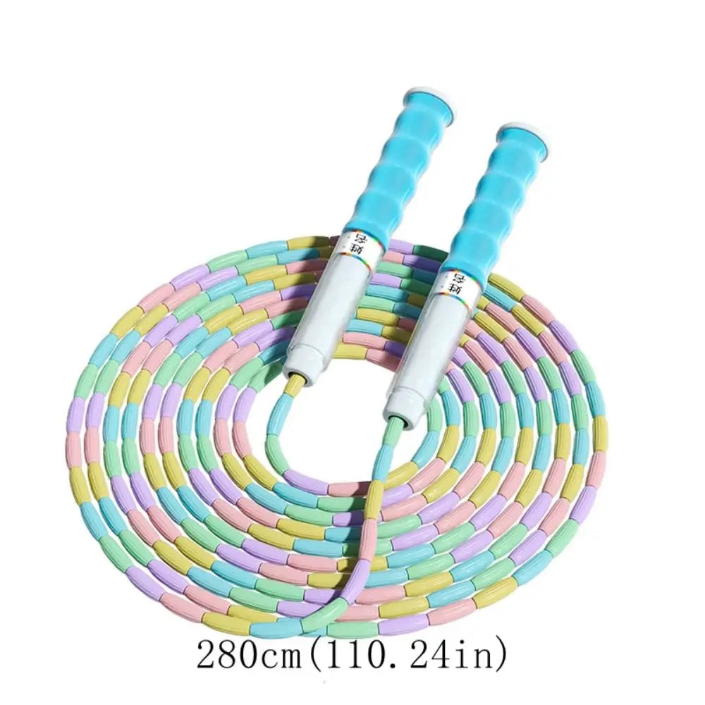 Bamboo Joint Soft Bead Skipping Rope Anti-Skid 2.8m Segmented Fitness Jump Rope Adjustable Environment Protection Sports Rope