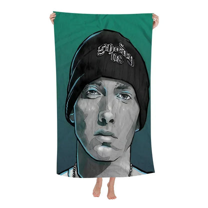 Super Rapper E-Eminems Cartoon Beach Towel Cute Kawaii Room Decor Bath Girls Children Hand Towels For Bathroom Shower