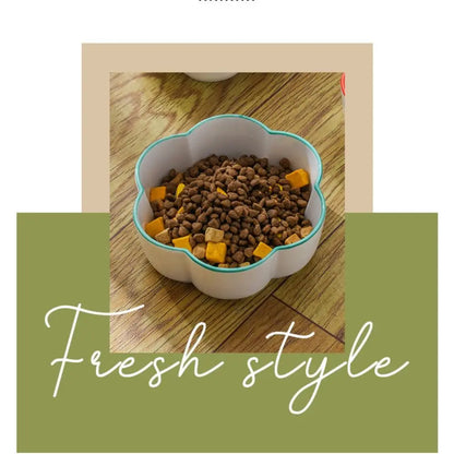 Ceramic Cat Slow Food Bowl Cute Creative Dog Food Feeding Basin Multi-use Large Capacity Pet Drinking Feeder Water Container