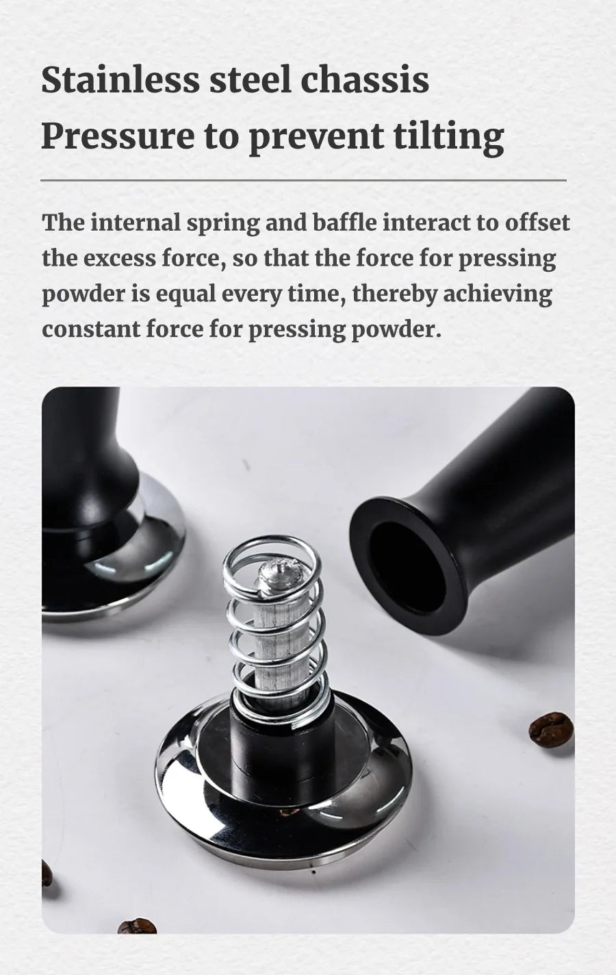 58mm 53mm 54mm 51mm Espresso Tamper Barista Coffee Tamper with Calibrated Spring Loaded Stainless Steel Tampers