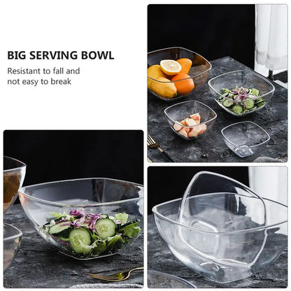 Glass Acrylic Serving Salad Bowls Salad Plastic Mixing Acrylic Serving Salad Bowlss Transparent Fruit Acrylic Large Vegetable