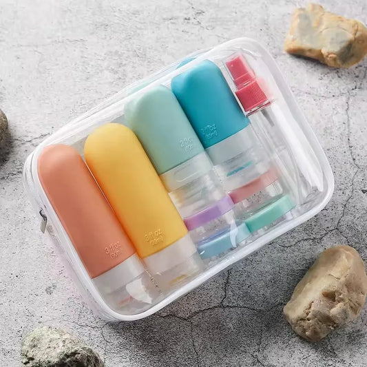 16Pcs Travel Bottle Set Leak-Proof Container Portable Refillable Toiletries Shampoo Conditioner Lotion Liquid Empty Bottles