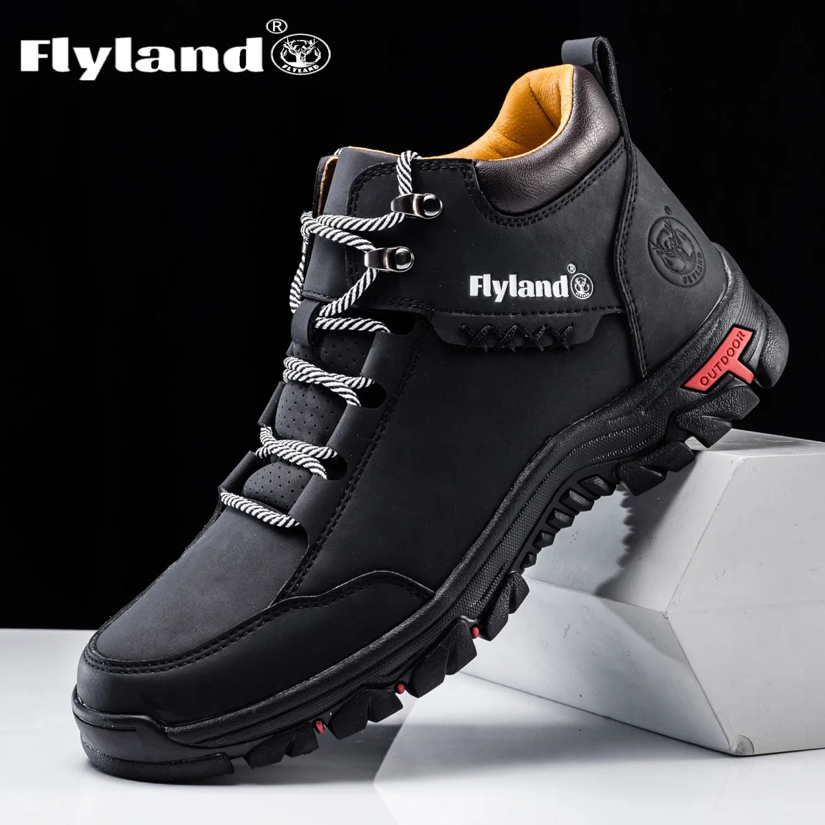 FLYLAND Fashionable  Ankle Boots Men Casual Sneakers Work Office Shoes
