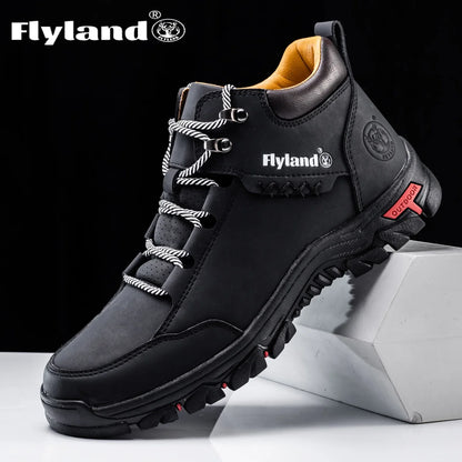 FLYLAND Fashionable  Ankle Boots Men Casual Sneakers Work Office Shoes