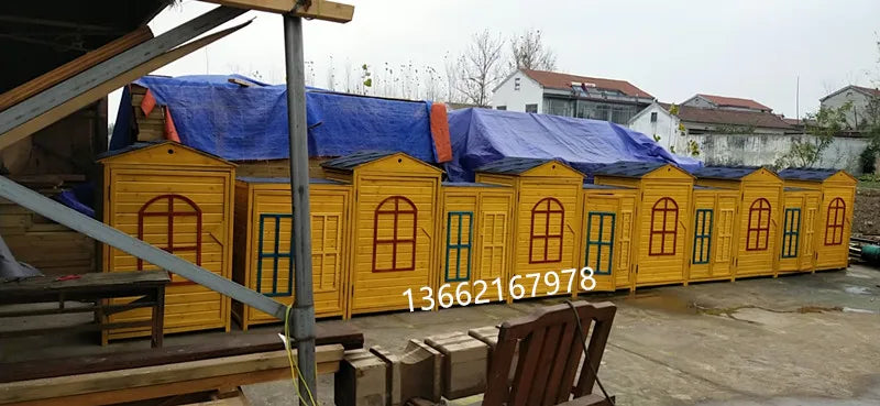 2TOE kindergarten outdoor preservative wood storage cabinet locker waterproof mildew-proof carbonized wood cabinet school wooden