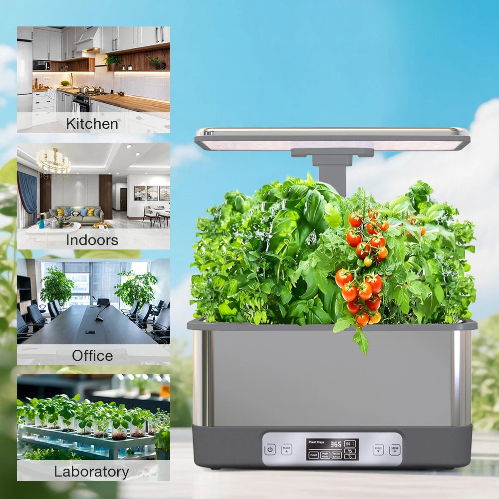 8 Pods Hydroponics Growing System Herb Garden Kits Indoor Adjustable Height Automatic WIFI Intelligent Hydroponic Planter