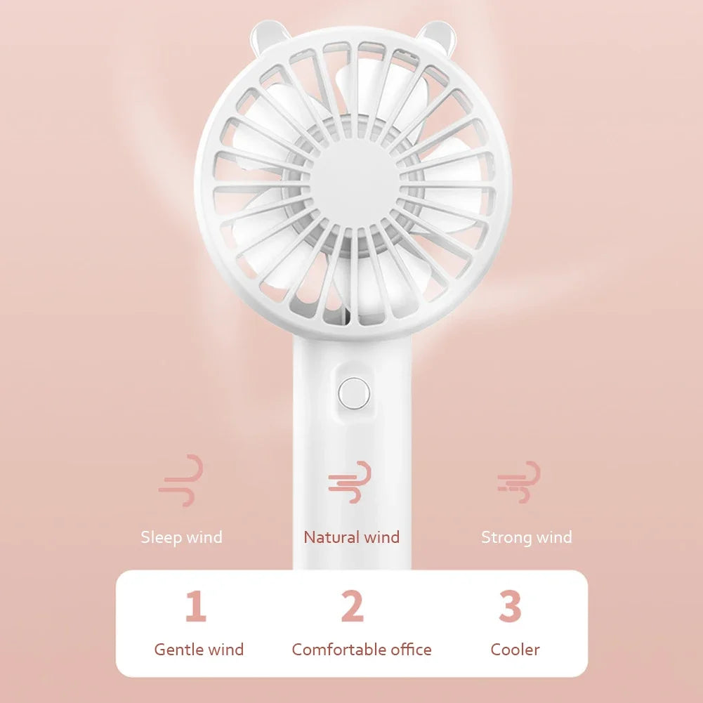 Portable Handheld Fan Small Cooling Fan USB Rechargeable Eyelash Eyelash Mute Cooler Handheld Fan Mini USB Rechargeable Desk