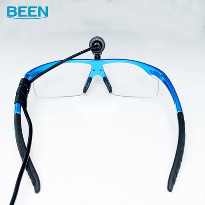 BEEN Oral Dental Headlight 3W LED Dentist Surgical Operation Headlamp with Protection Glasses Rechargeable Lithium-ion Loupes