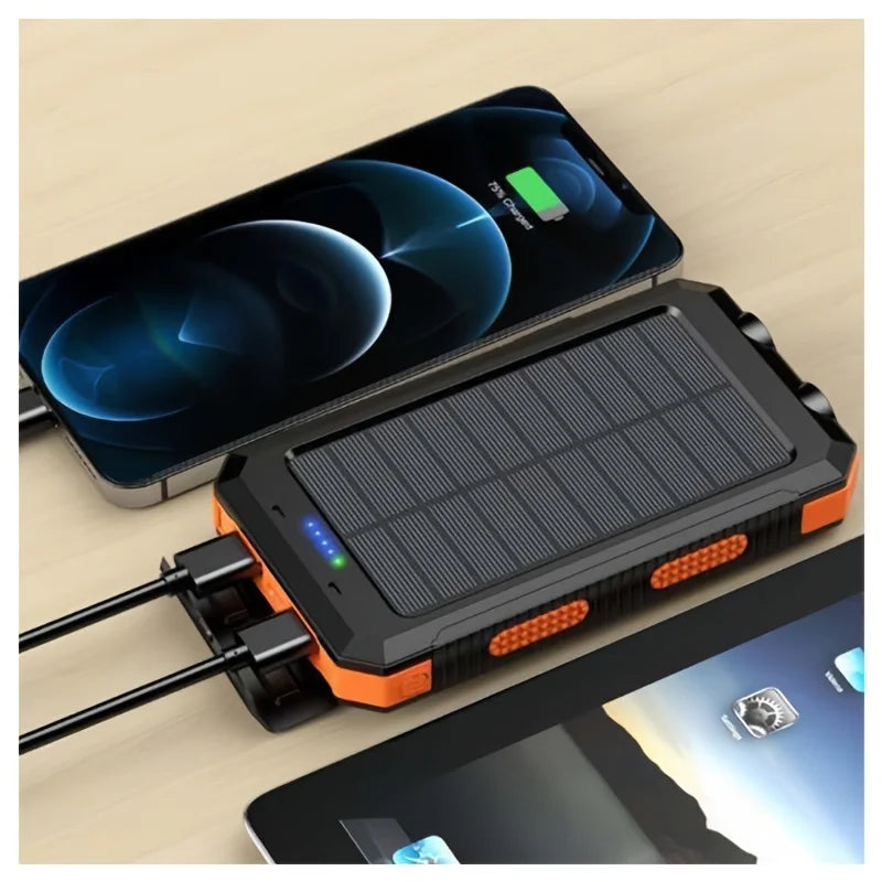 20000mAh Portable Solar Power Bank, Portable Solar Mobile Phone Charger, Camping External Battery Charger for Mobile Phones