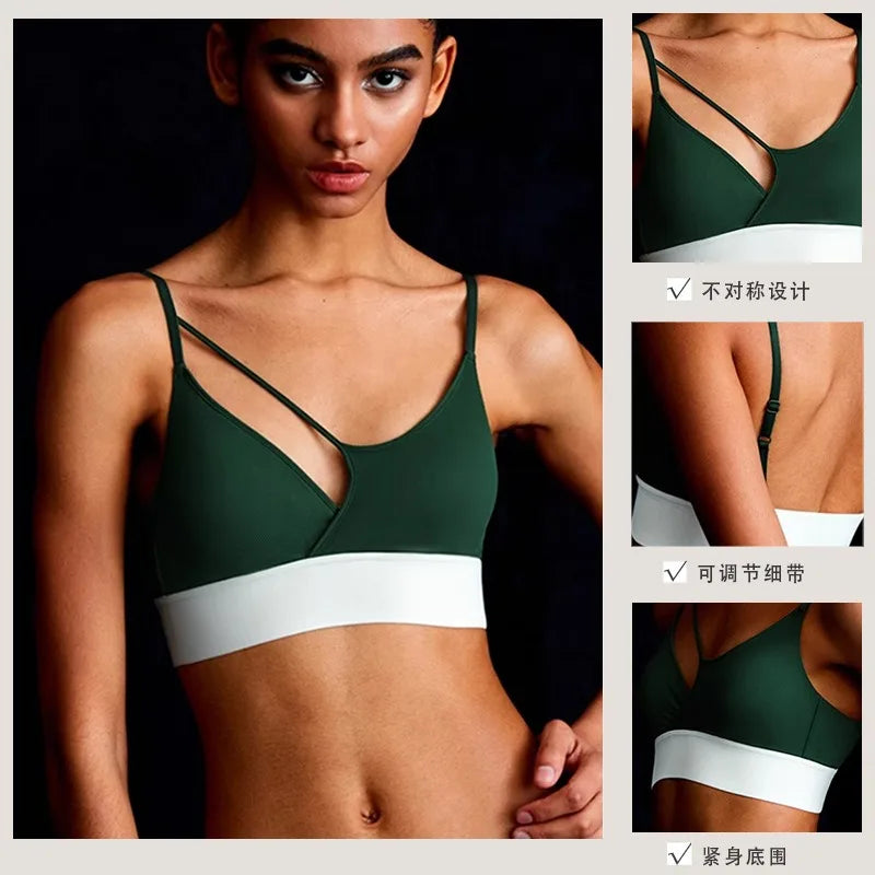 Sports bra for women, sexy bra with shoulder support, dance and fitness clothing, new summer