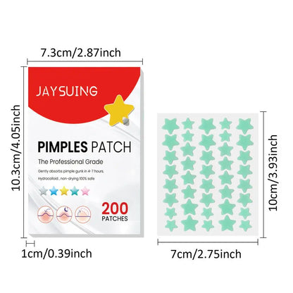200 Patches Acnes Pimple Patches for Zits and Blemishes,Spots Treatments Stickers for Face and Skin