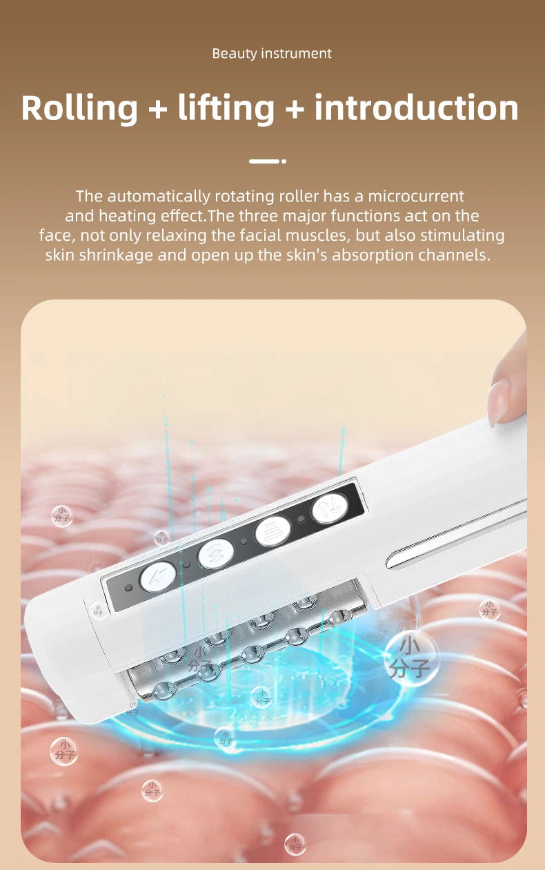 2025 Newest Facial Roller Machine Rotation EMS Heating Skin rejuvenation Facial Lifting Tighten Portable Beauty Machine