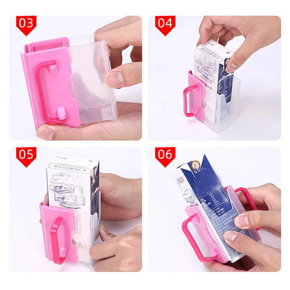 Infant Anti-Spill Cup Holder Bottle Cup Milk Holder Adjustable Safety Plastic Baby Toddler Juice Box Drinking