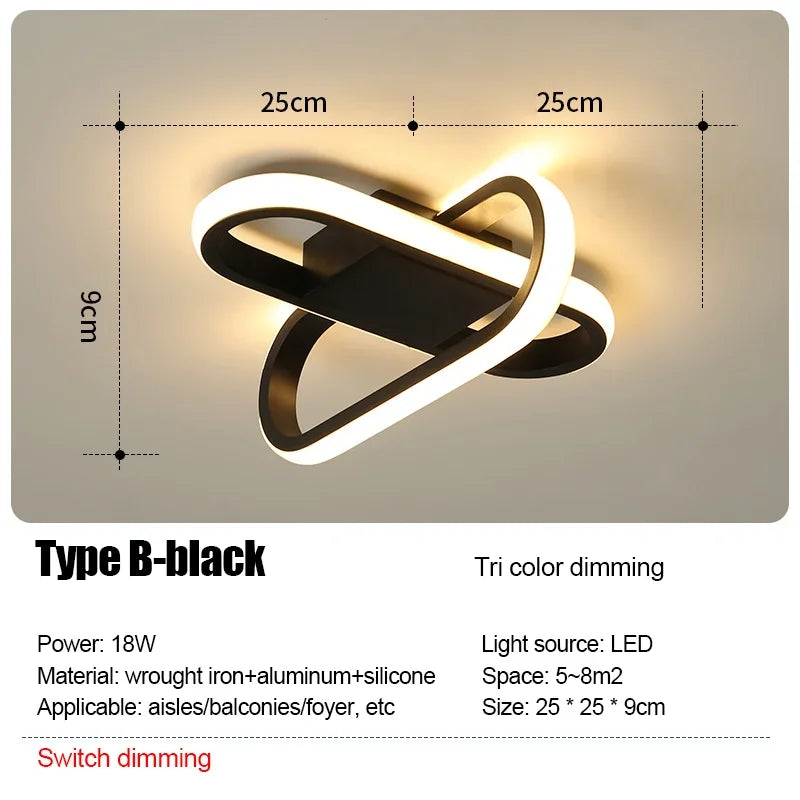 LED Strip Aisle Ceiling Lights Modern Minimalist Living Room Lamps For Balcony Entrance Staircase Home lighting Led 3 color