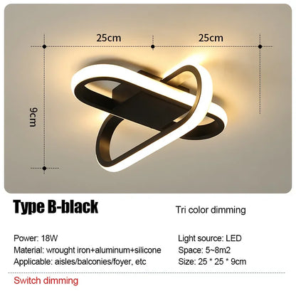 LED Strip Aisle Ceiling Lights Modern Minimalist Living Room Lamps For Balcony Entrance Staircase Home lighting Led 3 color