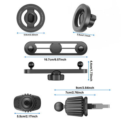 2 in 1 Car Air Vent Bracket Magnet Phone Holder Magnetic 2 Phone Mounts Car Smart Phone Holders Stands for Magsafe iPhone 16