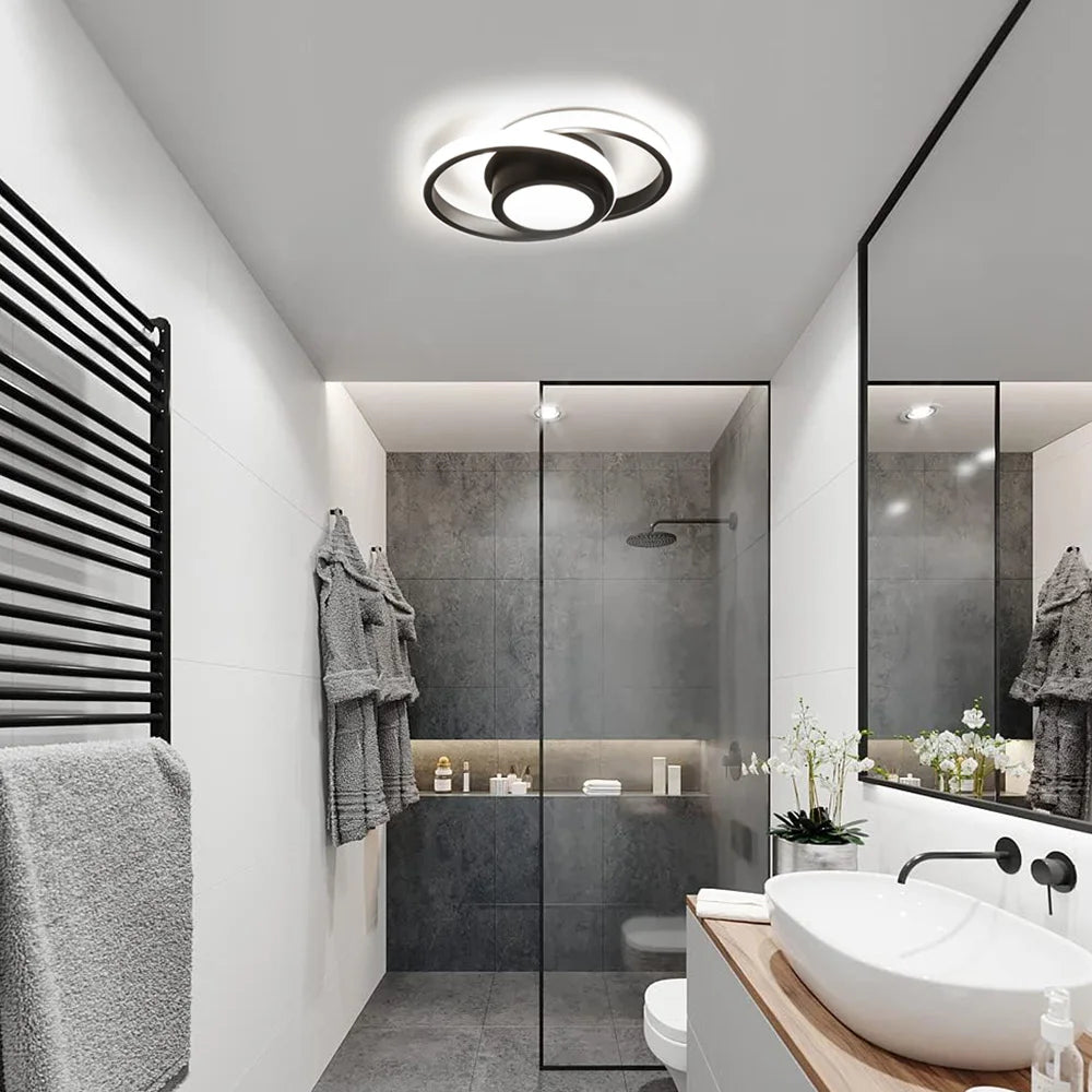 LED Ceiling Light 2 Rings Creative Design Modern Ceiling Lamp Indoor Lighting Fixtures Hallway Balcony Aisle Office Lustre