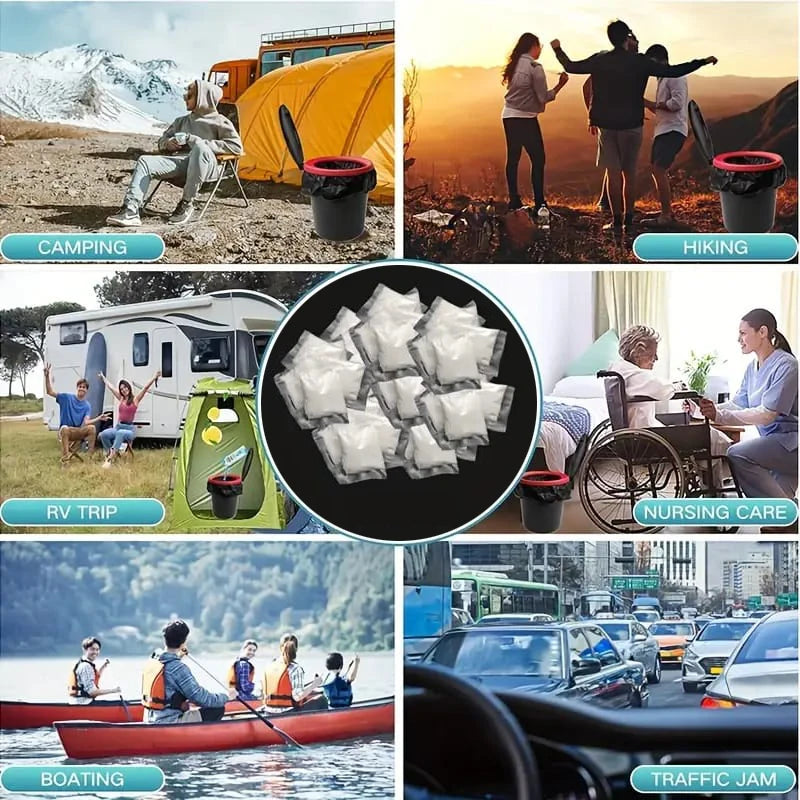 No need to unpack-[Portable | Stool Absorbent] 1/5/10/25/50 pakc Outdoor portable toilet, bagged camping toilet paper, outdoor c