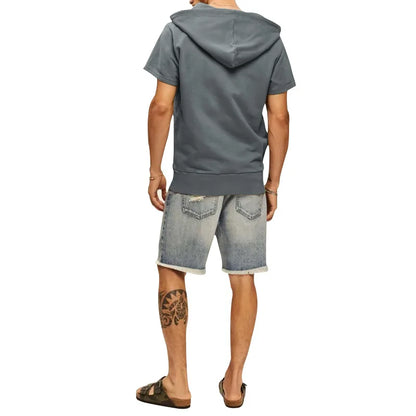 2024 Amazon New Men's Athleisure European and American Hooded Loose Short Sleeves