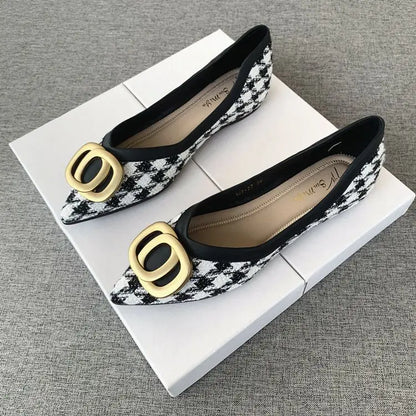 Office Shoes For Women 2024 Ladies Summer Footwear Luxury Leather Casual Formal Pointed Toe Low Heel Elegant Popular Wholesale H