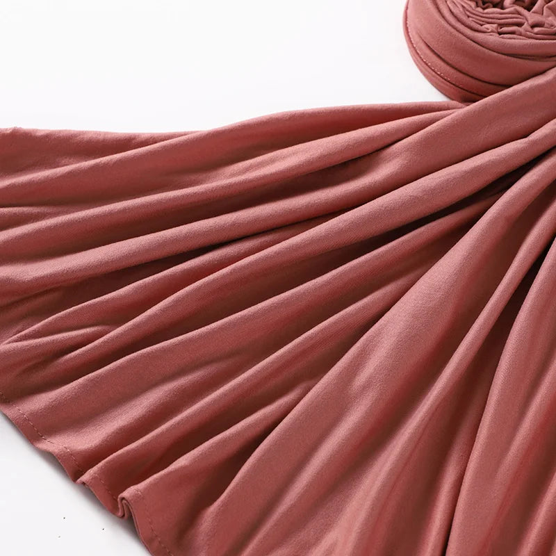 Muslim Plain Hijab Cotton Stretchy Premium Cotton Scarf Soft Material Prayer Shawls Women Muslim Cotton Hijab