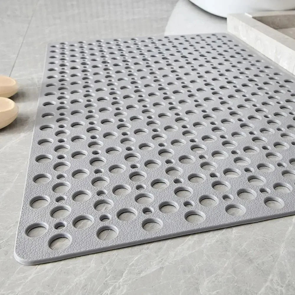 Slip Anti Mould Rubber Anti Slip Bath Mat with Drain Holes Machine Washable Antibacterial Resistant Shower Mat for Shower or Tub