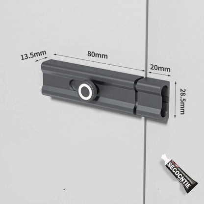 Durable Anti-theft Luminous Door Buckle Aluminum Alloy No Punching Sliding Door Bolt Security Door Catch Furniture Hardware
