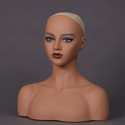 Multipurpose Mannequin Head With Shoulders Make-Up Dummy Head For Wigs Mannequins Bust Wig Display Head Realistic Female Head