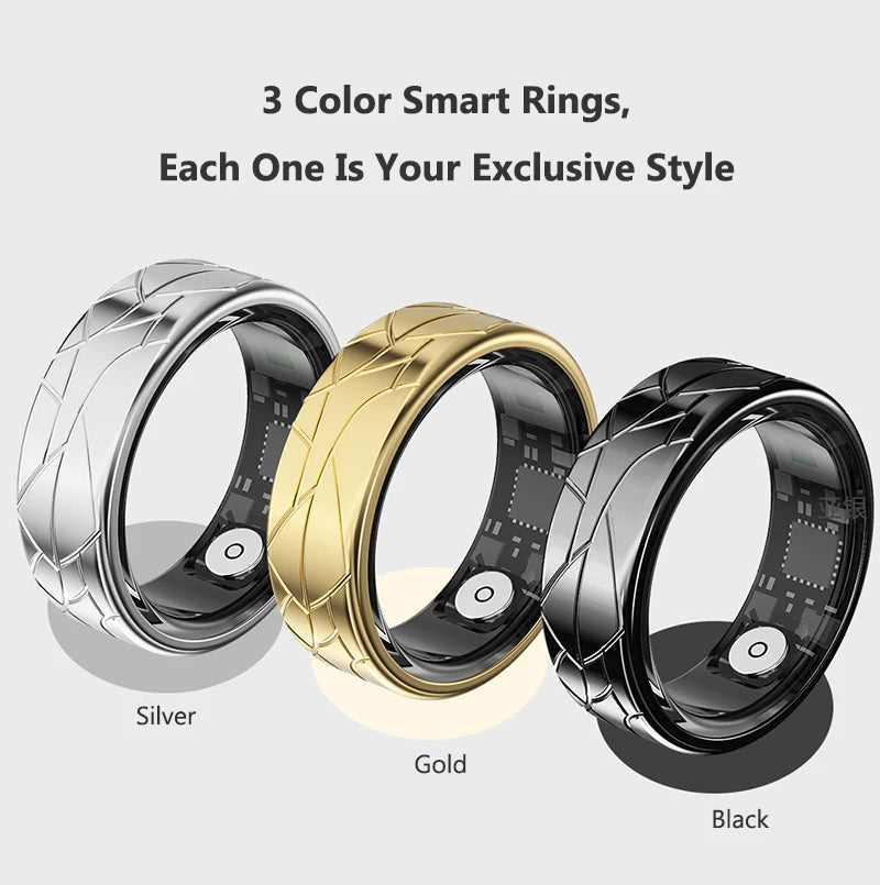 Smart Ring Women Health Tracker Heart Rate Blood Oxygen Photo Control Brush Tiktok Waterproof Multi-sport Modes Men Fitness Ring